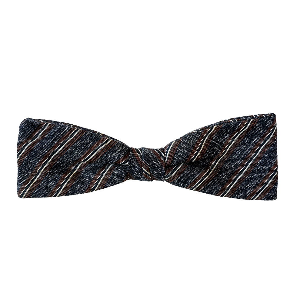 VTG 60s Striped Clip On Bow Tie Wedding Tuxedo Formal Academia Grandpa Preppy